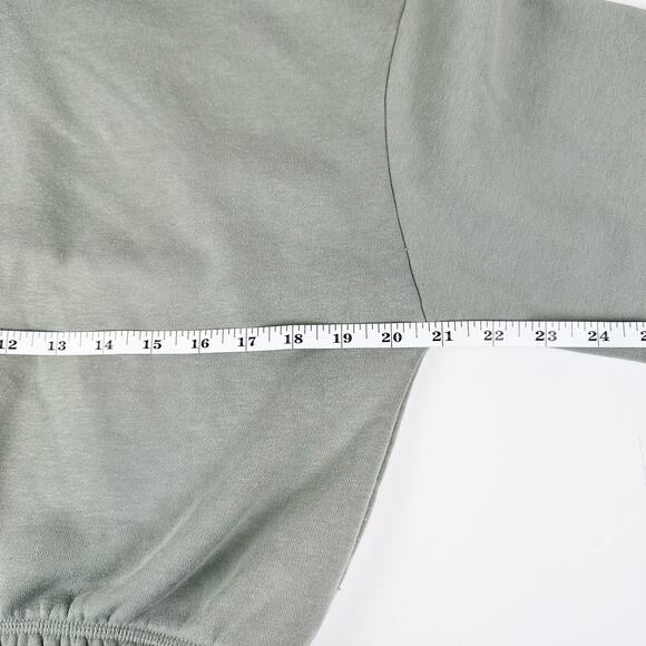 Zara Cropped Hoodie Sweatshirt Sage Green Women's Size M - Picture 8 of 9